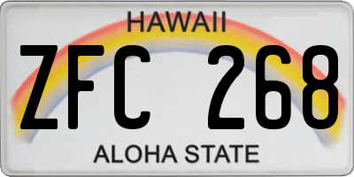 HI license plate ZFC268