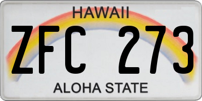 HI license plate ZFC273