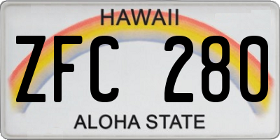HI license plate ZFC280