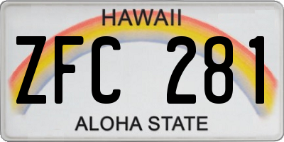HI license plate ZFC281