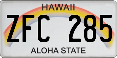 HI license plate ZFC285