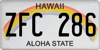 HI license plate ZFC286