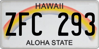 HI license plate ZFC293