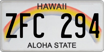 HI license plate ZFC294