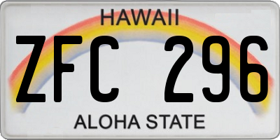 HI license plate ZFC296