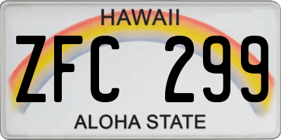 HI license plate ZFC299