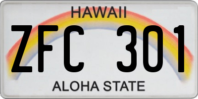 HI license plate ZFC301