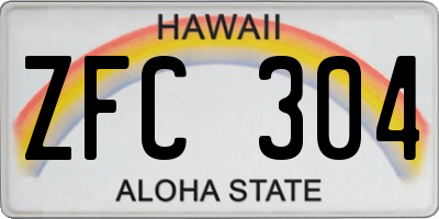 HI license plate ZFC304