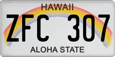 HI license plate ZFC307