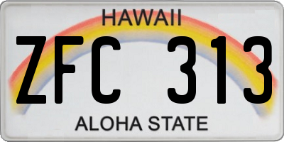 HI license plate ZFC313