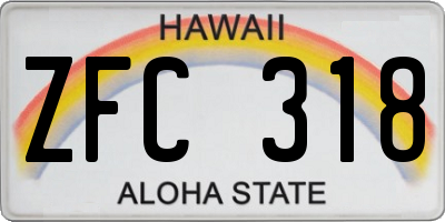 HI license plate ZFC318