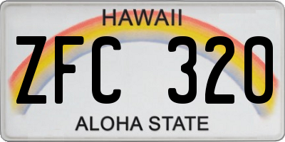 HI license plate ZFC320