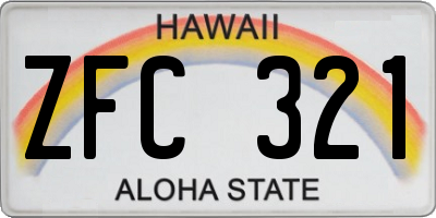 HI license plate ZFC321