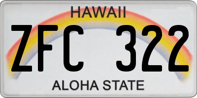HI license plate ZFC322