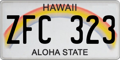 HI license plate ZFC323