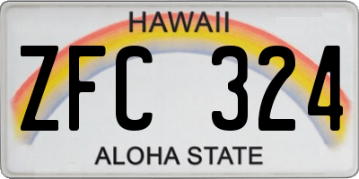 HI license plate ZFC324