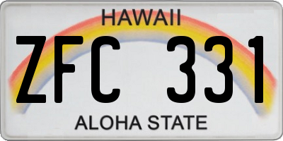 HI license plate ZFC331