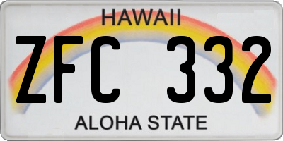 HI license plate ZFC332