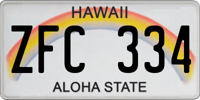 HI license plate ZFC334