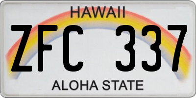 HI license plate ZFC337