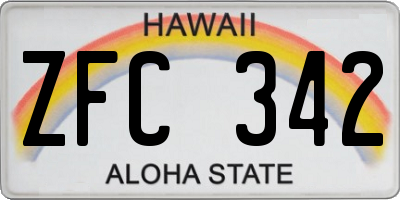 HI license plate ZFC342