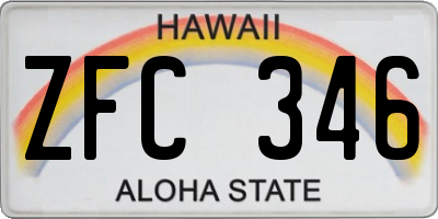 HI license plate ZFC346