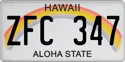 HI license plate ZFC347