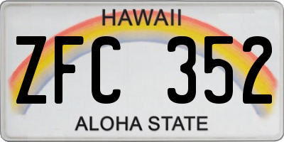 HI license plate ZFC352