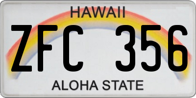 HI license plate ZFC356