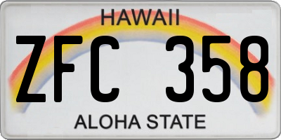HI license plate ZFC358