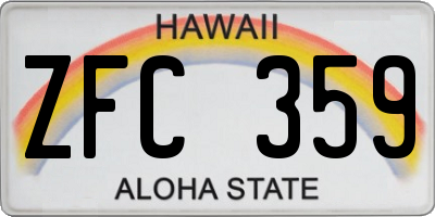HI license plate ZFC359