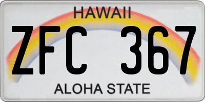HI license plate ZFC367