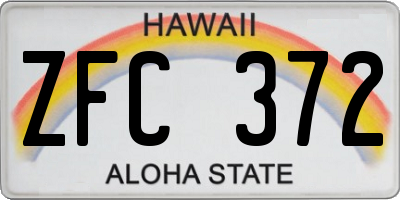 HI license plate ZFC372