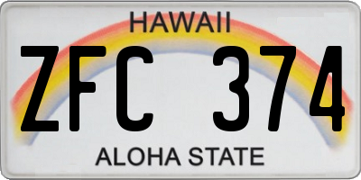 HI license plate ZFC374
