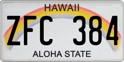 HI license plate ZFC384