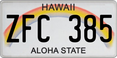 HI license plate ZFC385
