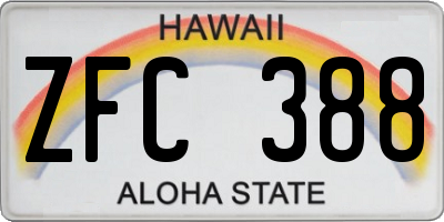HI license plate ZFC388