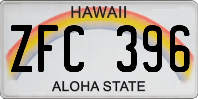 HI license plate ZFC396