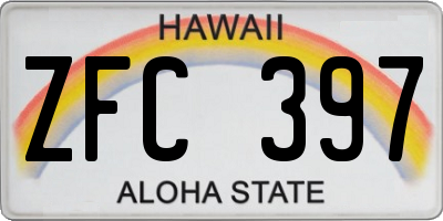 HI license plate ZFC397