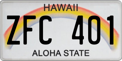 HI license plate ZFC401