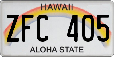 HI license plate ZFC405
