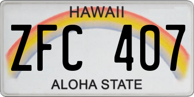 HI license plate ZFC407