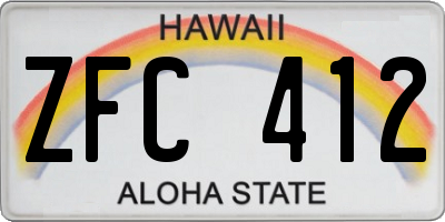 HI license plate ZFC412