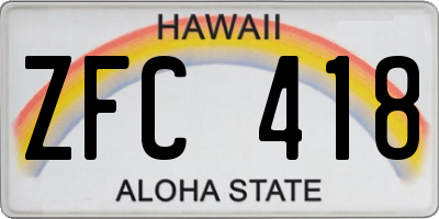 HI license plate ZFC418