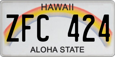 HI license plate ZFC424