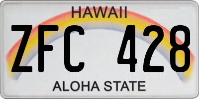 HI license plate ZFC428