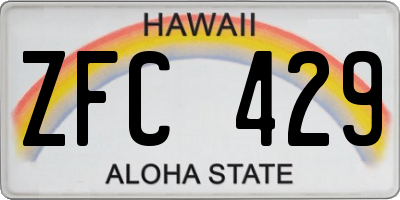 HI license plate ZFC429