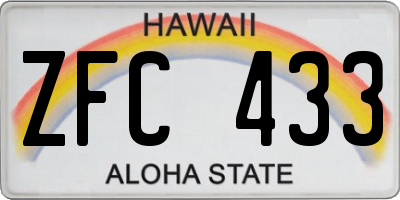 HI license plate ZFC433