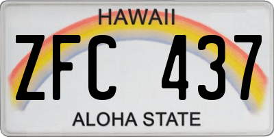 HI license plate ZFC437
