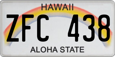HI license plate ZFC438